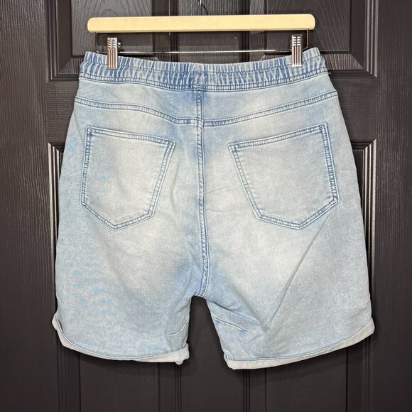 ZARA Jogger Shorts Men's Elastic Waist Denim Shorts Size Medium - Picture 2 of 7